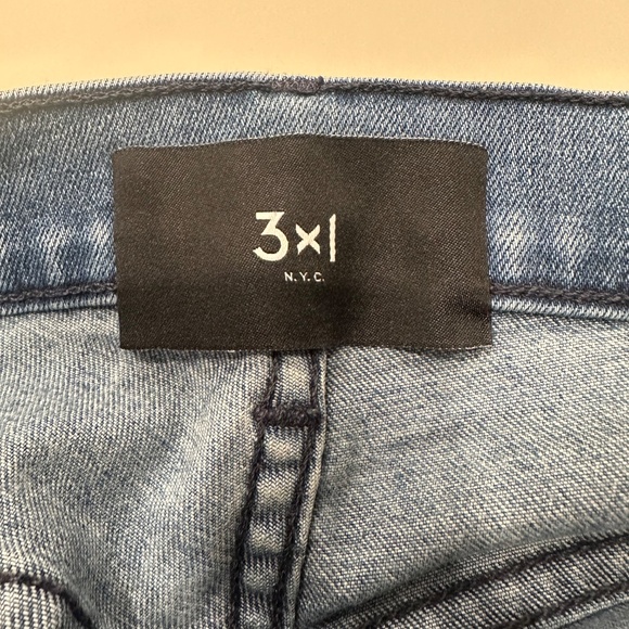 3x1 NYC Lewis Cut 1608 Med Wash Straight Leg Raw Hem High Waist Jeans Size 26 - Picture 9 of 9